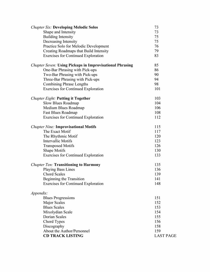 Constructing Jazz table of contents page two